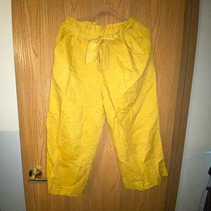 Goodthreads Women's Washed Linen Blend Crop Pant